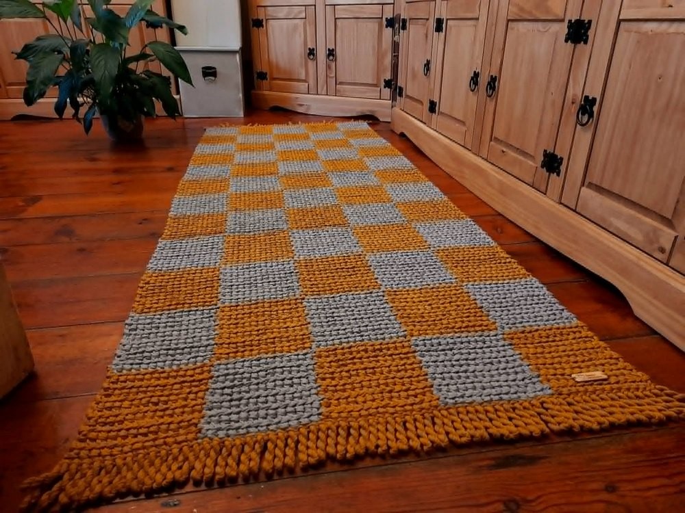 3 rug squares n fringes bicolour